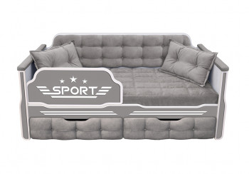 Кровать 160 серии Спорт 2 ящика 45 Серый (подушки) в Новом Шарапе - novyj-sharap.mebel54.com | фото