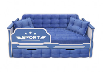 Кровать 180 серии Спорт 2 ящика 85 Синий (подушки) в Новом Шарапе - novyj-sharap.mebel54.com | фото