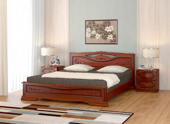 Кровать Карина-7 из массива сосны 1400*2000 Орех в Новом Шарапе - novyj-sharap.mebel54.com | фото