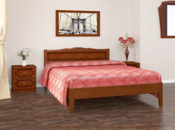 Кровать Карина-7 из массива сосны 1600*2000 Орех в Новом Шарапе - novyj-sharap.mebel54.com | фото