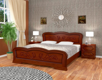 Кровать Карина-8 из массива сосны 1400*2000 Орех в Новом Шарапе - novyj-sharap.mebel54.com | фото