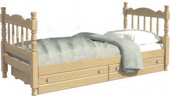 Кровать одинарная Аленка из массива сосны 800*1890 Сосна в Новом Шарапе - novyj-sharap.mebel54.com | фото
