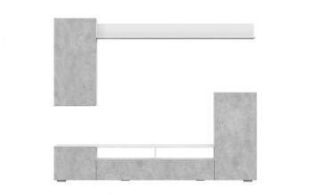 Мебель для гостиной МГС 4 (Белый/Цемент светлый) в Новом Шарапе - novyj-sharap.mebel54.com | фото