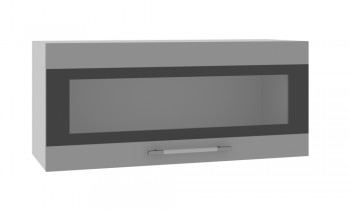 Норд ШВГС 800 Шкаф верхний горизонтальный со стеклом (Софт черный/корпус Венге) в Новом Шарапе - novyj-sharap.mebel54.com | фото