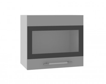 Ройс ВПГСФ 500 Шкаф верхний горизонтальный со стеклом с фотопечатью высокий (Графит софт/корпус Серый) в Новом Шарапе - novyj-sharap.mebel54.com | фото