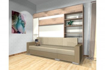 Шкаф-кровать с диваном Каролина в Новом Шарапе - novyj-sharap.mebel54.com | фото